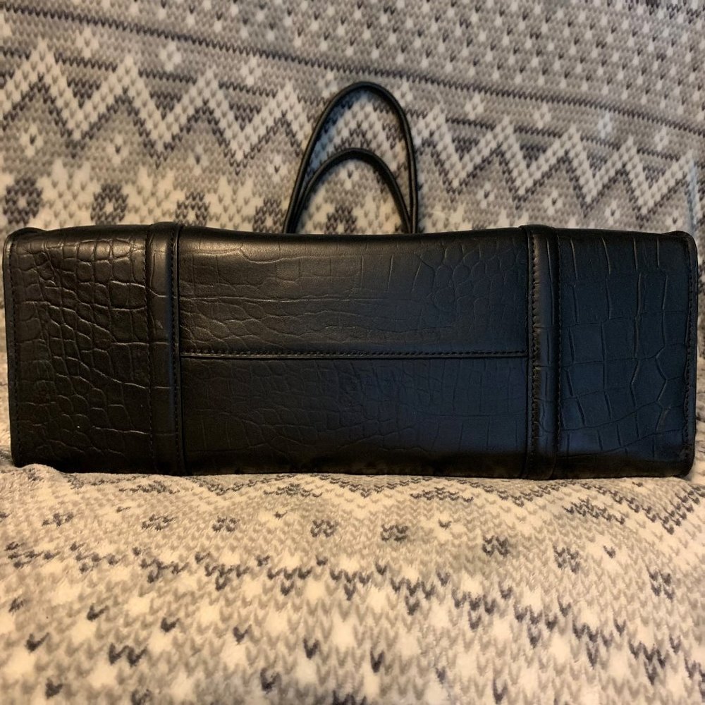 Foley & Corinna Black Croc Leather Shopper Tote - Picture 12 of 16